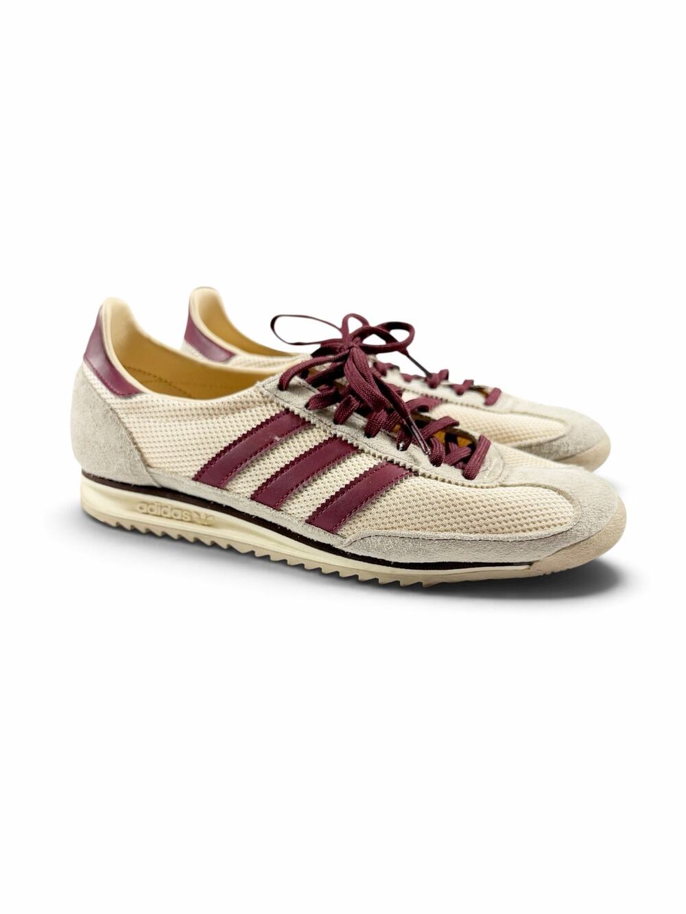 Adidas SL72 OG Suede Mesh Sneakers Cream Burgundy Women’s Size 8